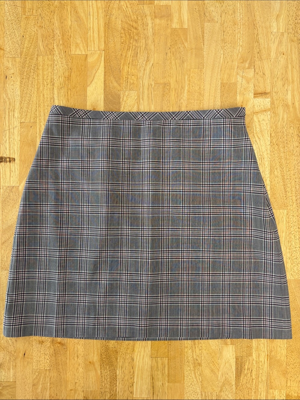 NWT Banana Republic Gray Plaid Side Zip A-Line Mini Skirt Lined Size 6